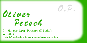 oliver petsch business card
